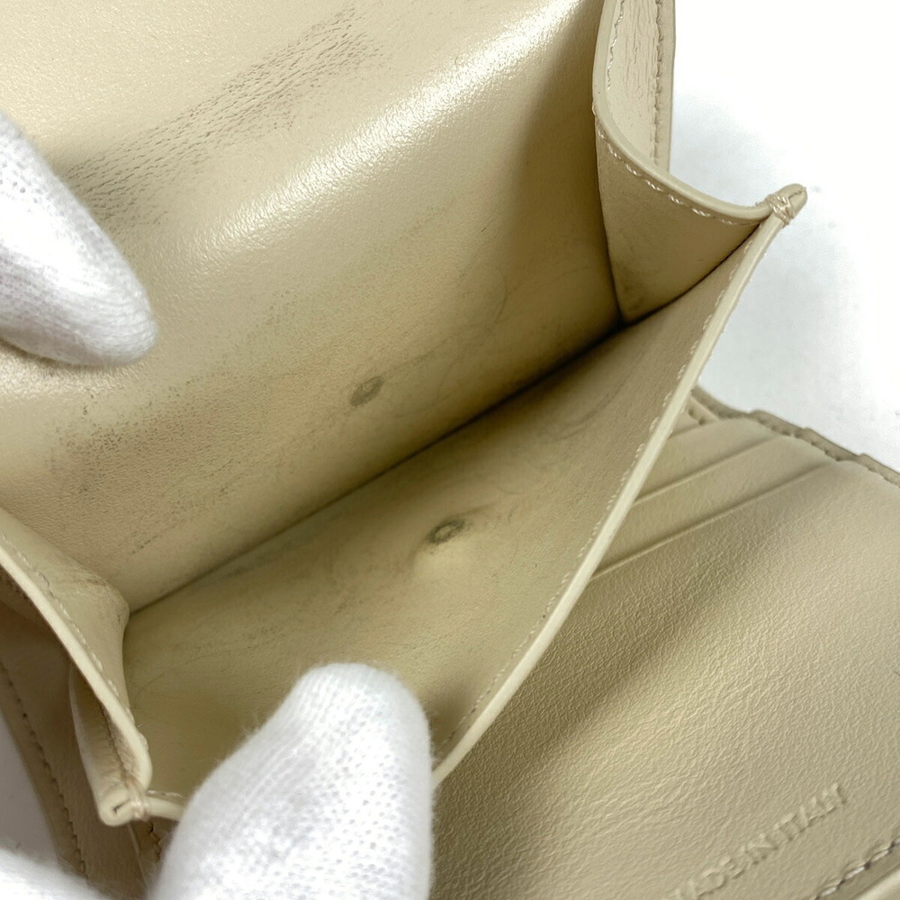 Celine Beige Coin Bill Wallet Flap Leather Trifold Triomphe - Picture 5 of 8
